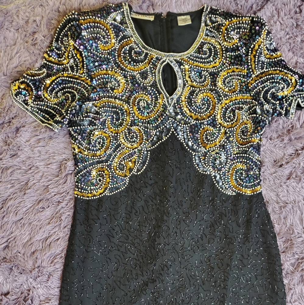 Vintage beaded evening dress...SHE beaded!